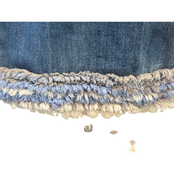 Women's Denim Handmade Vintage Fringed Western Boho Hippie Vest Pockets - Picture 7 of 9